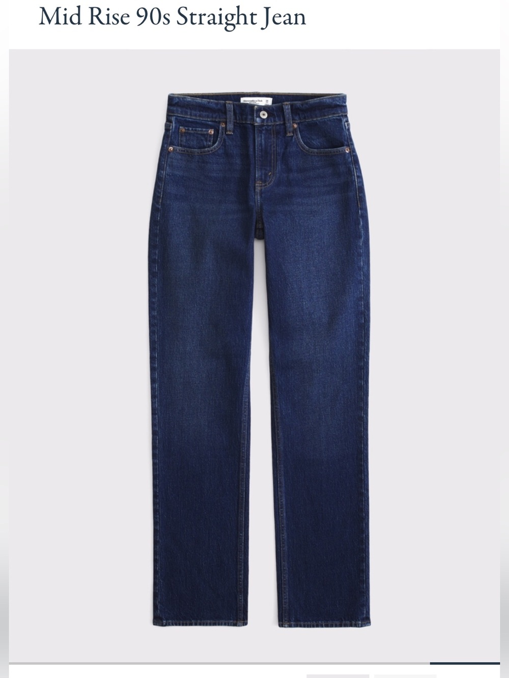 Abercrombie & Fitch Women's Straight-Leg Dark Blue Jeans